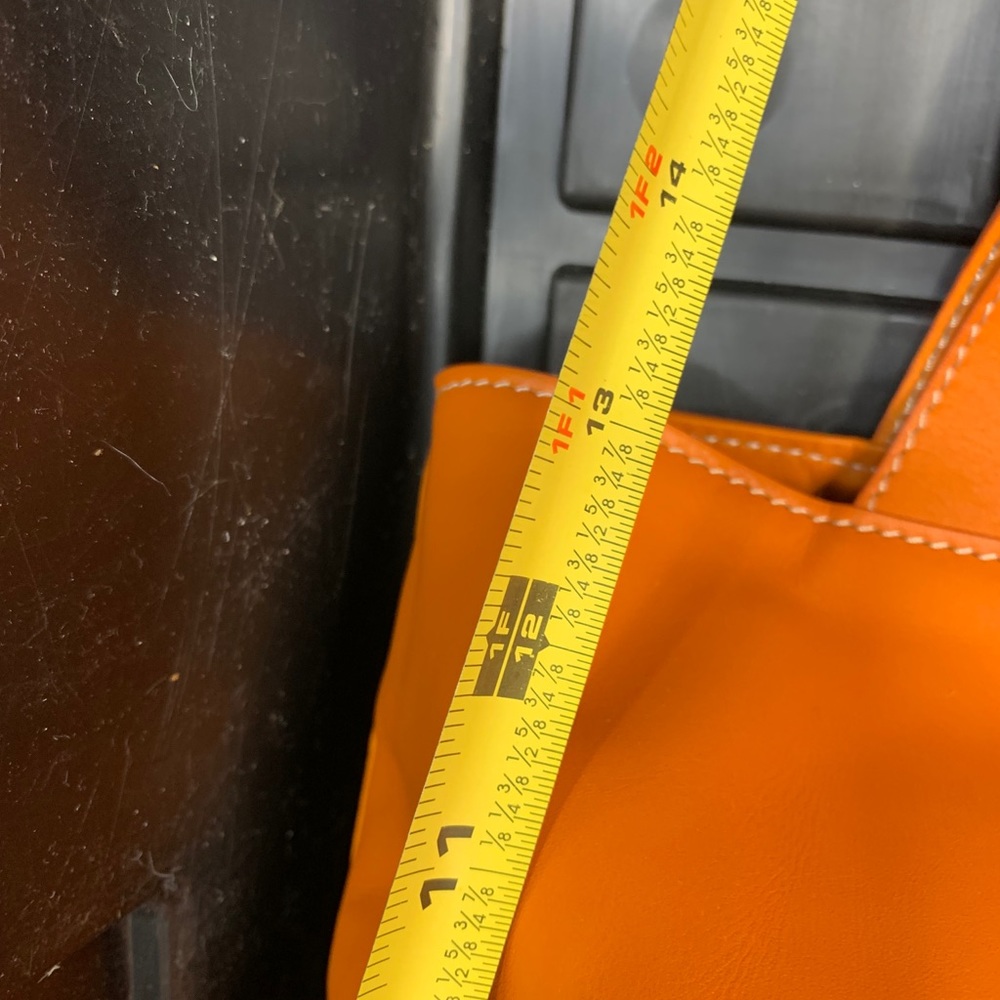 Hogan tote bag Orange Jaguar leather shoulder - Picture 3 of 6